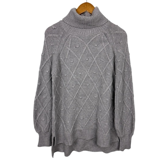 Tuckernuck Kent Wool Cashmere Popcorn Knit Turtleneck Oversized Sweater - Picture 1 of 6